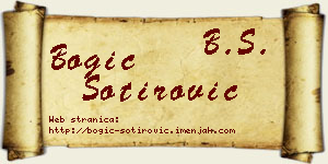 Bogić Sotirović vizit kartica